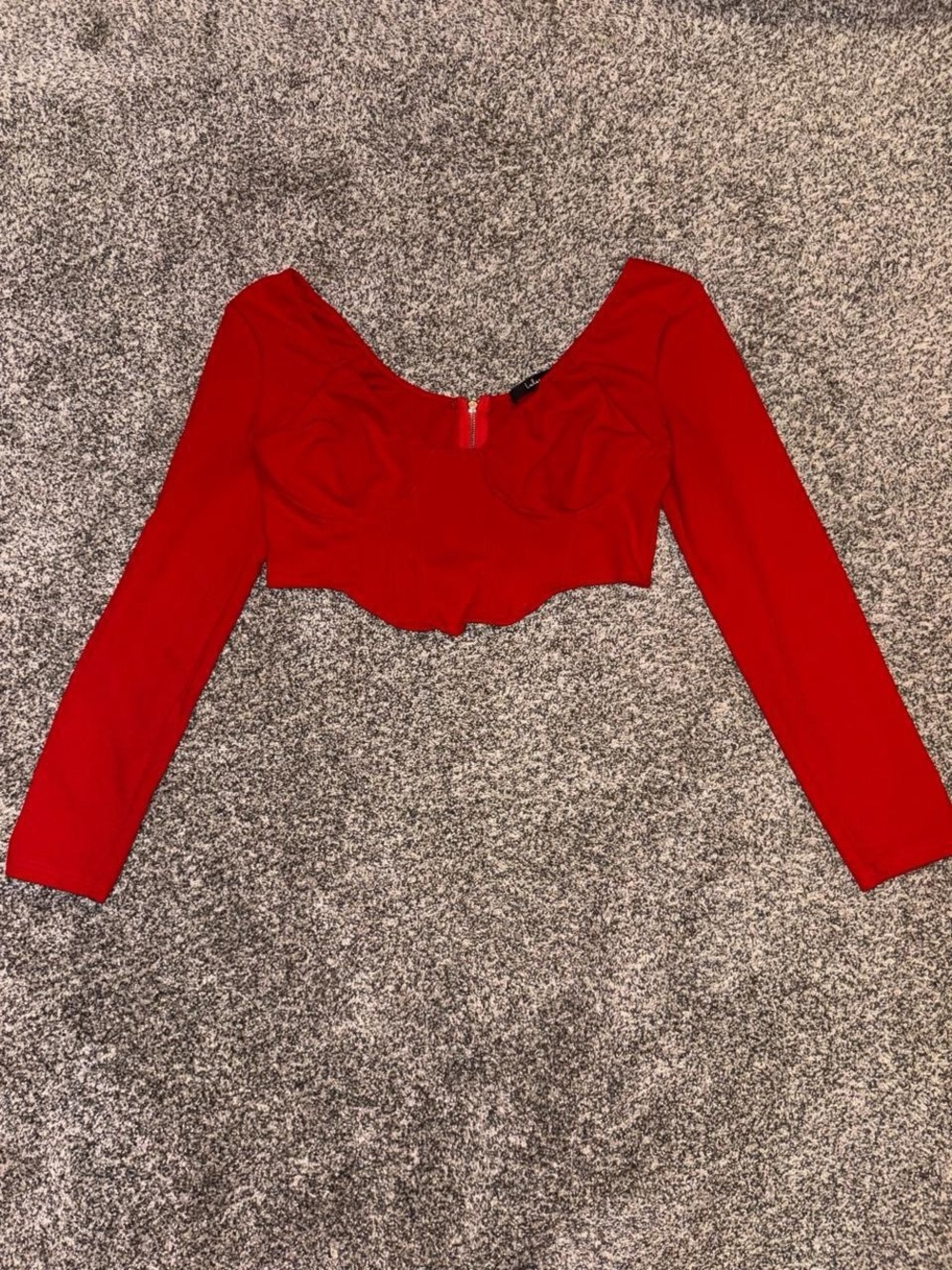 Red Lulus Long Sleeve Corset Top